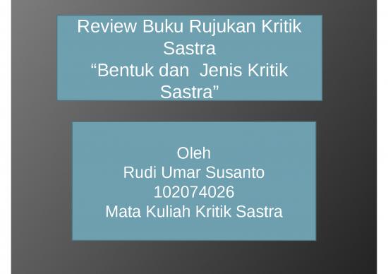 picture_Kritik Sastra Id 25461 | Review Buku Kritik Sastra