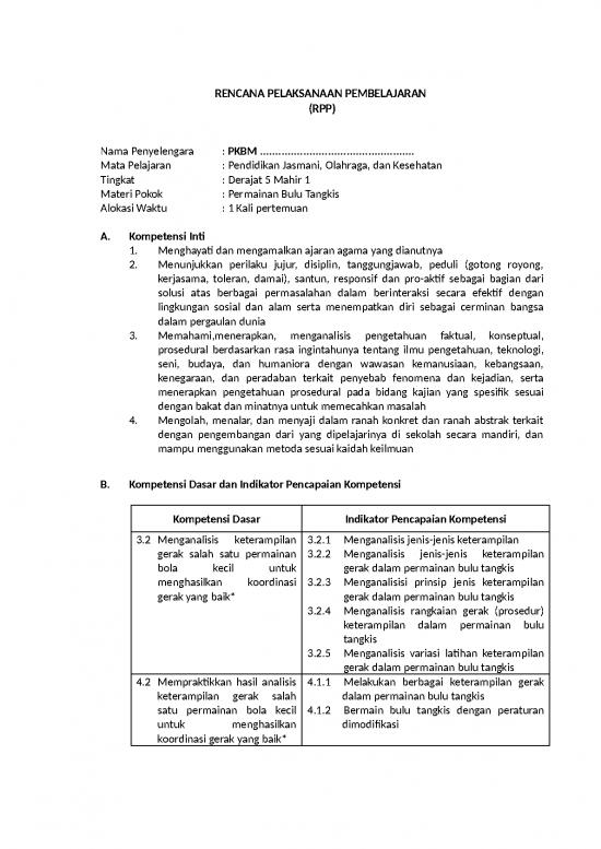 picture_Materi Bulu Tangkis Id 26207 | Rpp Paket C Permainan Bulu Tangkis