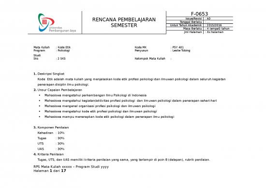picture_Contoh Penilaian Pembelajaran 24649 | Rps Psy312 Psy312 Rps