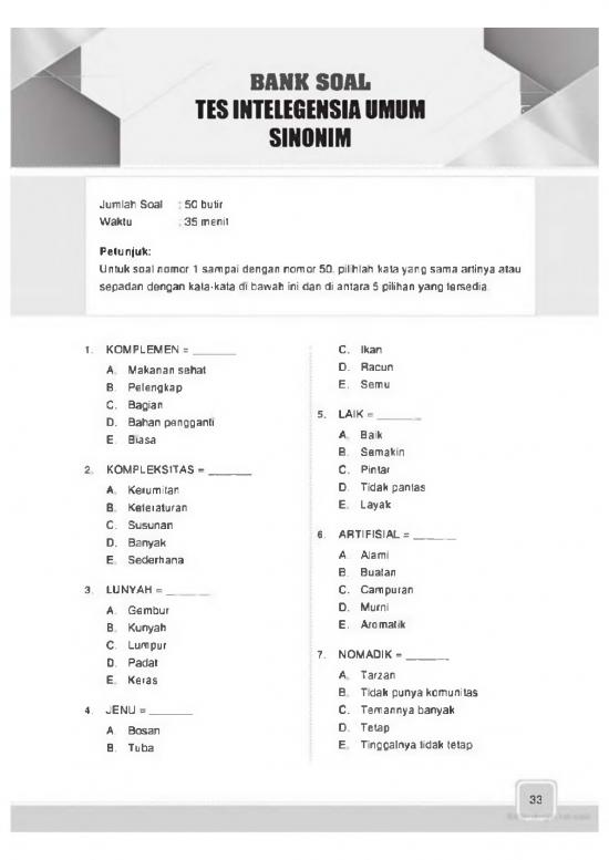 picture_Kumpulan Soal Cpns Pdf 26472 | Soal Cpns Sinonim Dan Pembahasannya