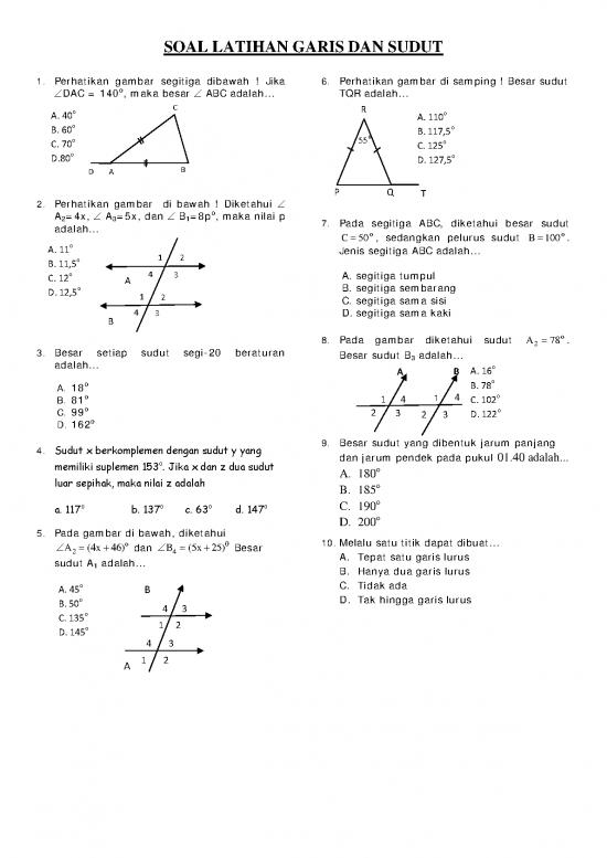 picture Soal Garis Dan Sudut | Soal Garis Dan Sudut