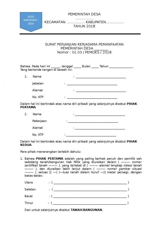 picture Perjanjian Kerjasama Id 25616 | Surat Perjanjian Kerjasama Pemanfaatan