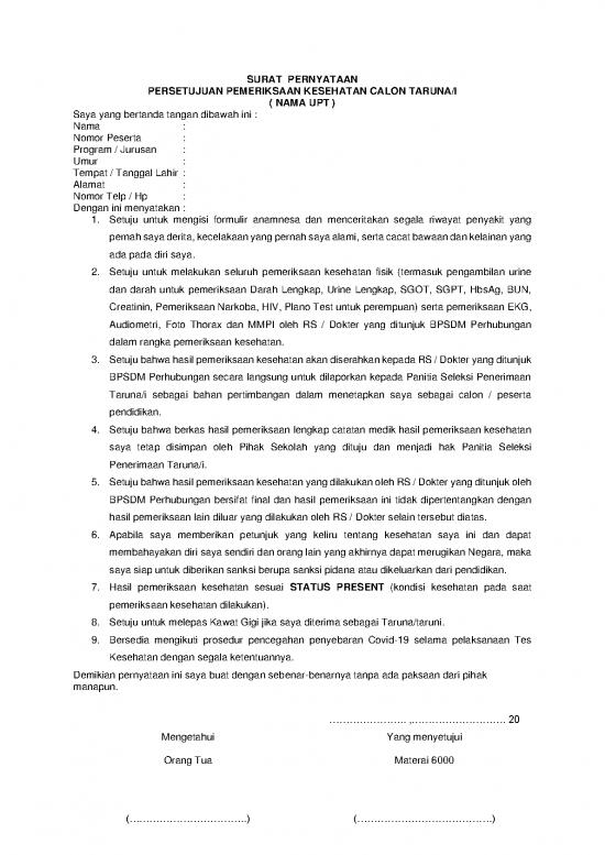 picture_Surat Persetujuan Id 24705 | Surat Pernyataan Setuju Pemeriksaan Kesehatan
