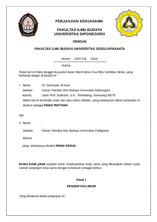 picture Perjanjian Kerjasama Id 25601 | Unika Soegija