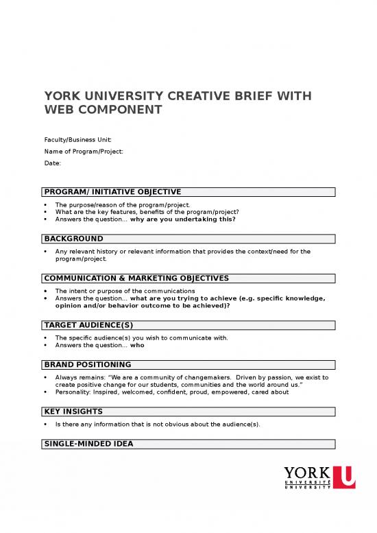 picture Creative Brief 25329 | York Template Creative Brief Web 2020
