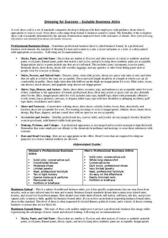 picture Business Spread Sheet 26516 | 10 Dressing For Success Suitable Business Attire2