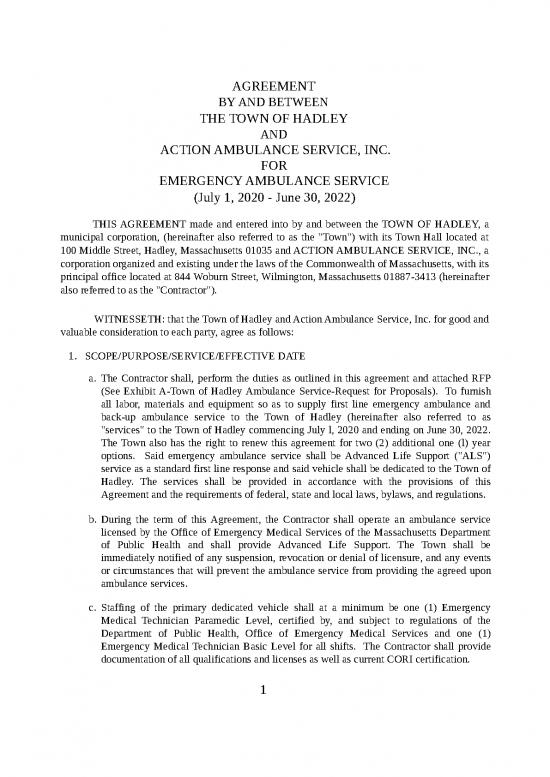 picture_Agreement Sample 28957 | Action Ambulance Contract With Town Of Hadley Final Contract 5 15 2020