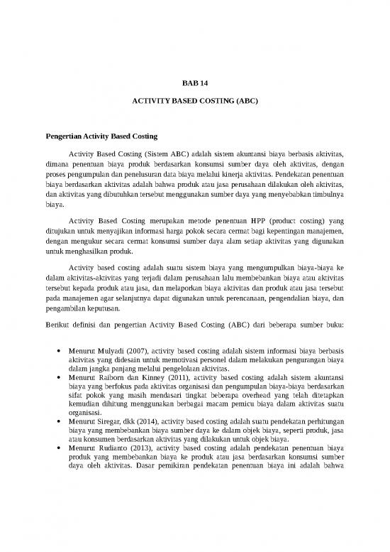 picture Sistem Manajemen Biaya 27330 | Bab 14 Activity Based Costing