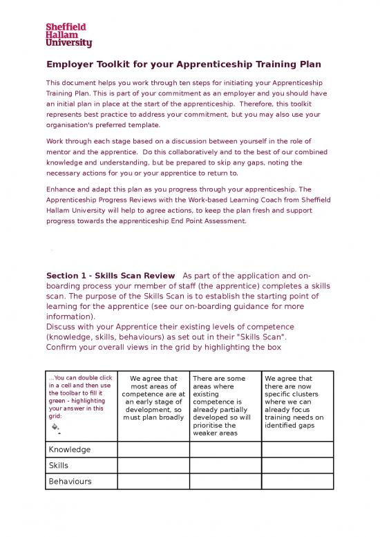 picture_Work Spreadsheet 28385 | Employer Training Plan Toolkit For Apprenticeships