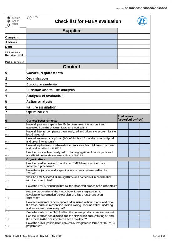picture Excel Sheet Download 28040 | F15 Fmea Checklist