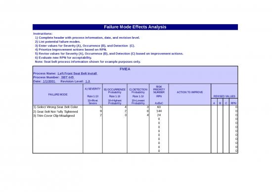 picture Fmea Template Id 28035 | Fmeatemplate