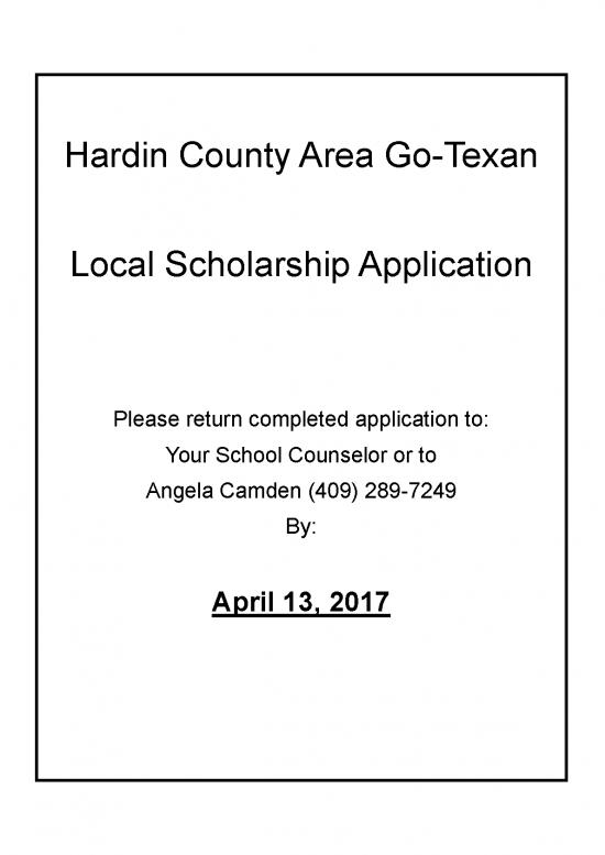picture_Go Texan Scholarship Id 27950 | Hardin County Go Texan Scholarship Application