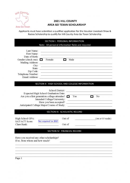 picture1_Go Texan Scholarship Id 27951 | Hill County Area Go Texan Scholarship Application   2021   Fillable