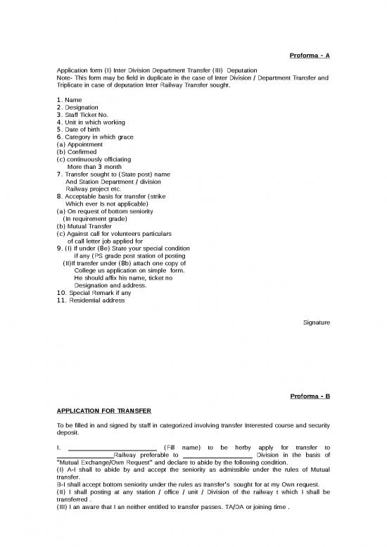 picture Proforma Format In Word 28839 | Mutual Transfer
