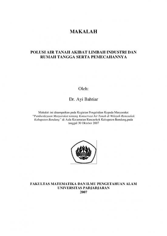picture_Makalah Pdf 26944 | Polusi Air Tanah Akibat Limbah Industri