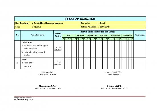 picture Program Semester Sd | Program Semester Kelas I Sd 2 Besito