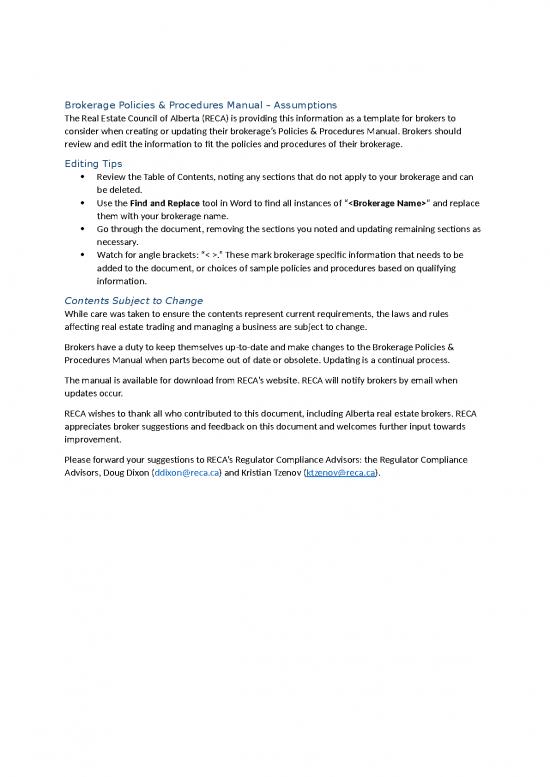 picture_Word Real Estate Templates 28714 | Real Estate Brokerage Policies Procedures Manual
