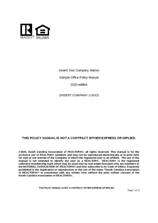 picture Word Real Estate Templates 28716 | Scr Sample Office Policy Long Version 2020