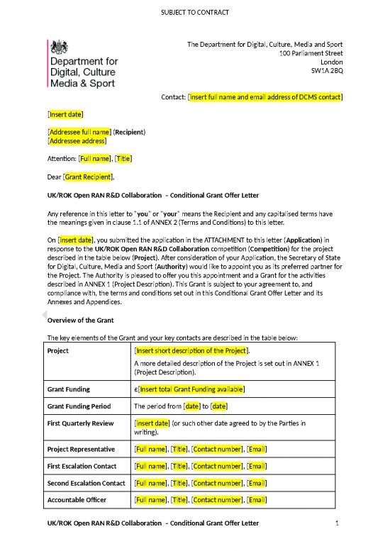 picture Letter Of Agreement Template 28823 | Uk Rok   Grant Agreement Template