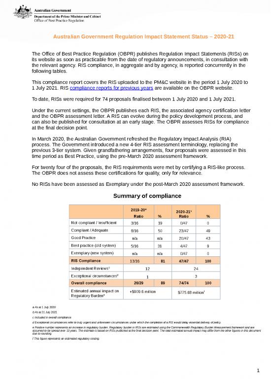 picture_Certification Letter Template Word 29080 | 2020 21 Australian Government Regulation Impact  Statement Status By Agency