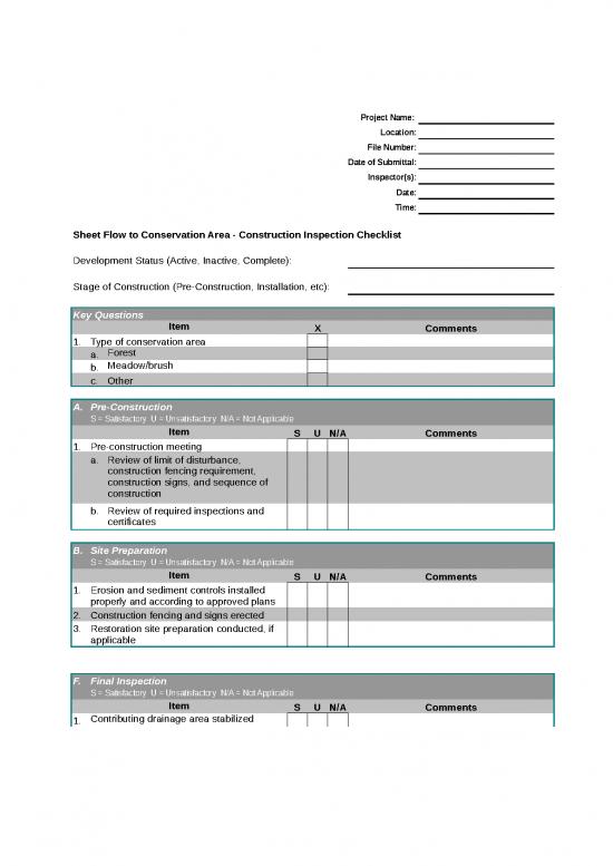 picture Checklist Template Excel Free Download 31560 | Appendix A Construction Checklists Wv Sw Manual 11 2012