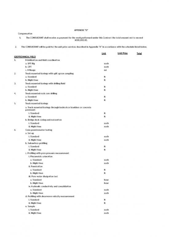 picture_Excel Sheet Work 31118 | Appendix D   Schedule Of Geotechnical Pay Items