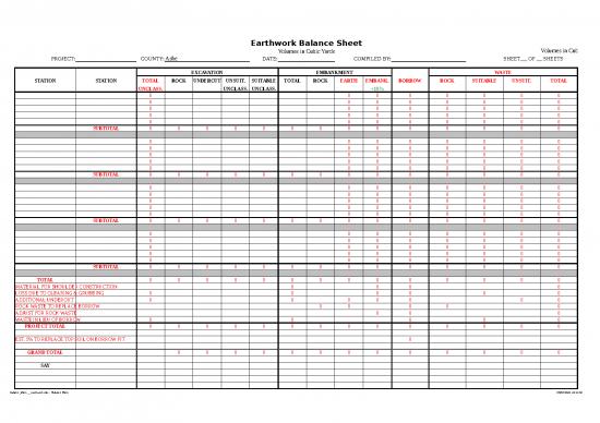 picture_Excel Sheet Download 30785 | Balance Sheet   Earthwork