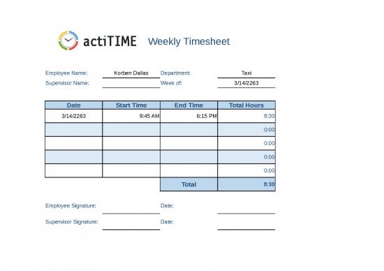 picture Weekly Timesheet Template Excel Free Download 30980 | Basic Weekly Timesheet