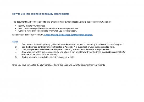 picture Contoh Presentasi Business Plan 29911 | Business Continuity Plan Template