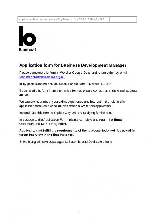 picture Leaflet Template For Google Docs 29952 | Business Development Manager Application Form April 22