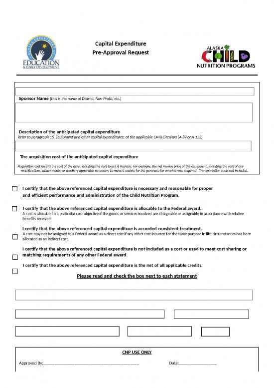 picture Ms Word Award Template 30372 | Capital Expenditure Form