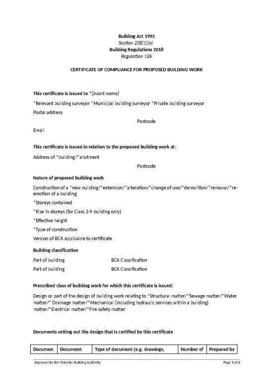 picture_Certificate Word Format 30306 | Certificate Of Compliance For Proposed Building Work