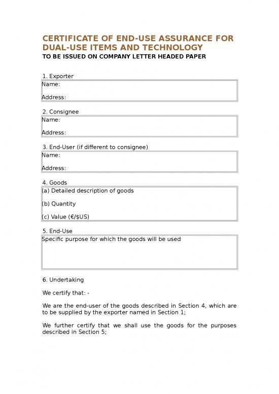 picture_Certificate Word Format 30102 | Certificate Of End Use Assurance For Dual Use Items And Technology