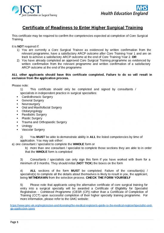 picture_Certificate Word Format 30146 | Certificate Of Readiness To Enter Higher Surgical Training 2021