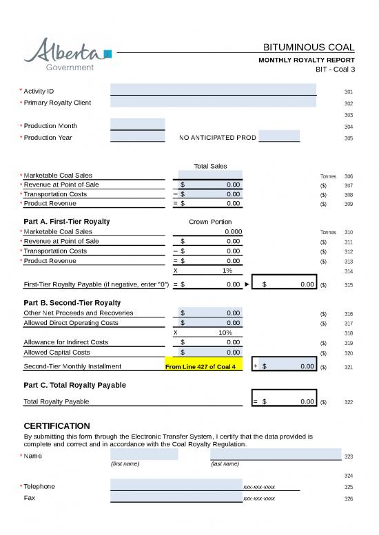 picture Excel Report Sample Download 31491 | Coal3 Bituminous Monthly Royalty Rpt