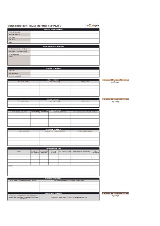 picture Daily Progress Report Format Excel Download 30878 | Construction Daily Report Template Mycomply