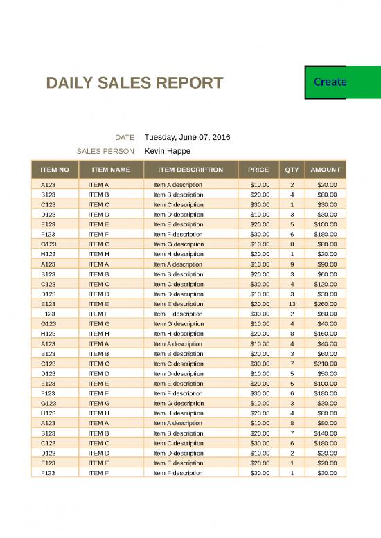 picture_Excel Sheet Download 31243 | Daily Sales Report Template