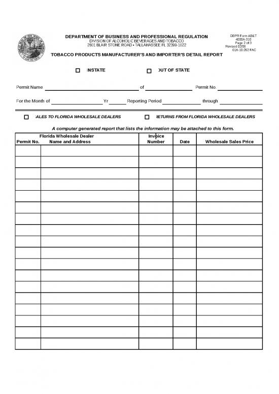 picture Excel Report Sample Download 31171 | Dbprformabt4000a 310page2of3tobaccoproductsmanufacturersandimportersreport
