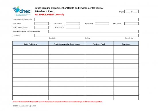 picture Excel Sheet Download 30916 | Dhec 354 Attendance Sheet Subrecipient 032020 0