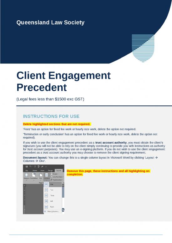 picture Gst Word Format 29827 | Doc20220513 Qls Client Engagement Precedent V2 Final