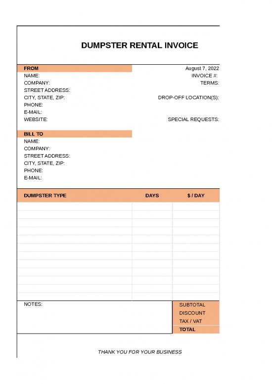 picture1_Invoice Template In Excel Format Free Download 30850 | Dumpster Rental Invoice Template