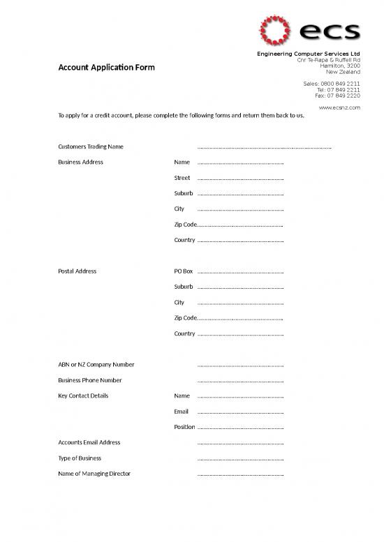 picture_Business Spread Sheet 30378 | Ecs   New Account Form