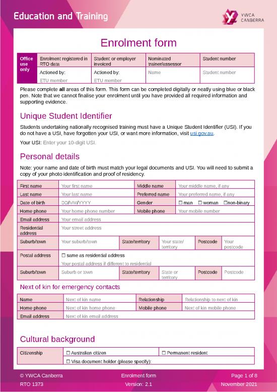 picture_Enrolment Form Education And Training