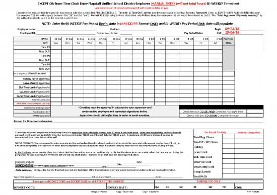 picture_Timesheet Format In Excel Free Download 31091 | Exception From Time Clock Entry Bi Weekly Fusd Manual Entry Timesheet 2018