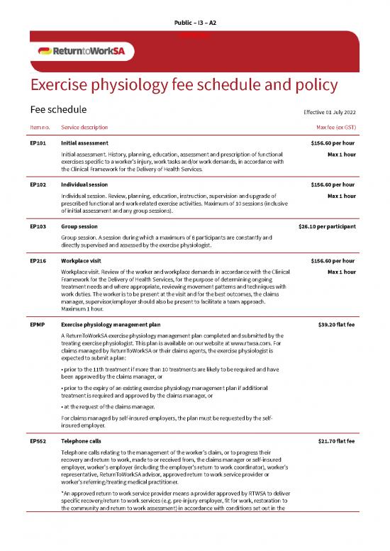 picture Gst Word Format 29859 | Exercise Physiology Fee Schedule