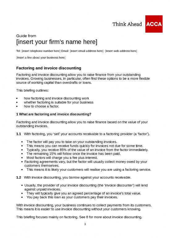 picture Business Spread Sheet 30496 | F15 Factoring And Invoice Discounting