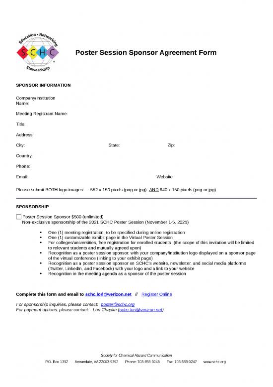 picture Company Presentation Template 29881 | F21 Poster Sponsorship Form