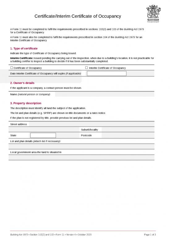 picture Free Property Flyer Template 30217 | Form11 Certificate Interim Certificate Of Occupancy