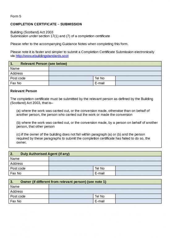 picture Certificate Word Format 30215 | Form 5 %e2%80%93 Completion Certificate %e2%80%93 Submission