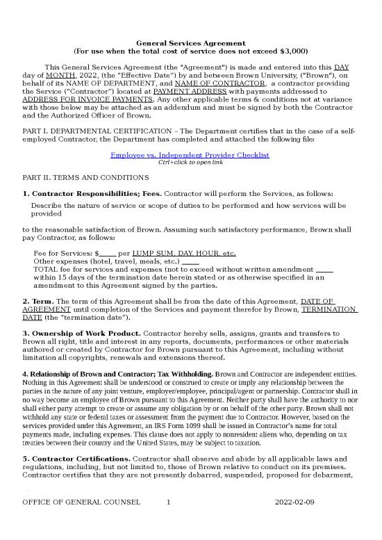 picture Certification Format Word 29331 | General Services Agreement  Revised February 2022 3
